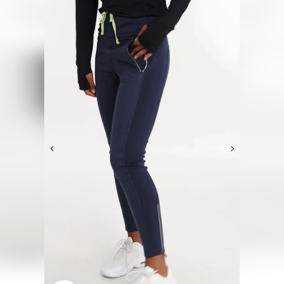 Lole 'Hurry Up' water repellent warm leggings fleece lined in navy medium - Picture 4 of 14